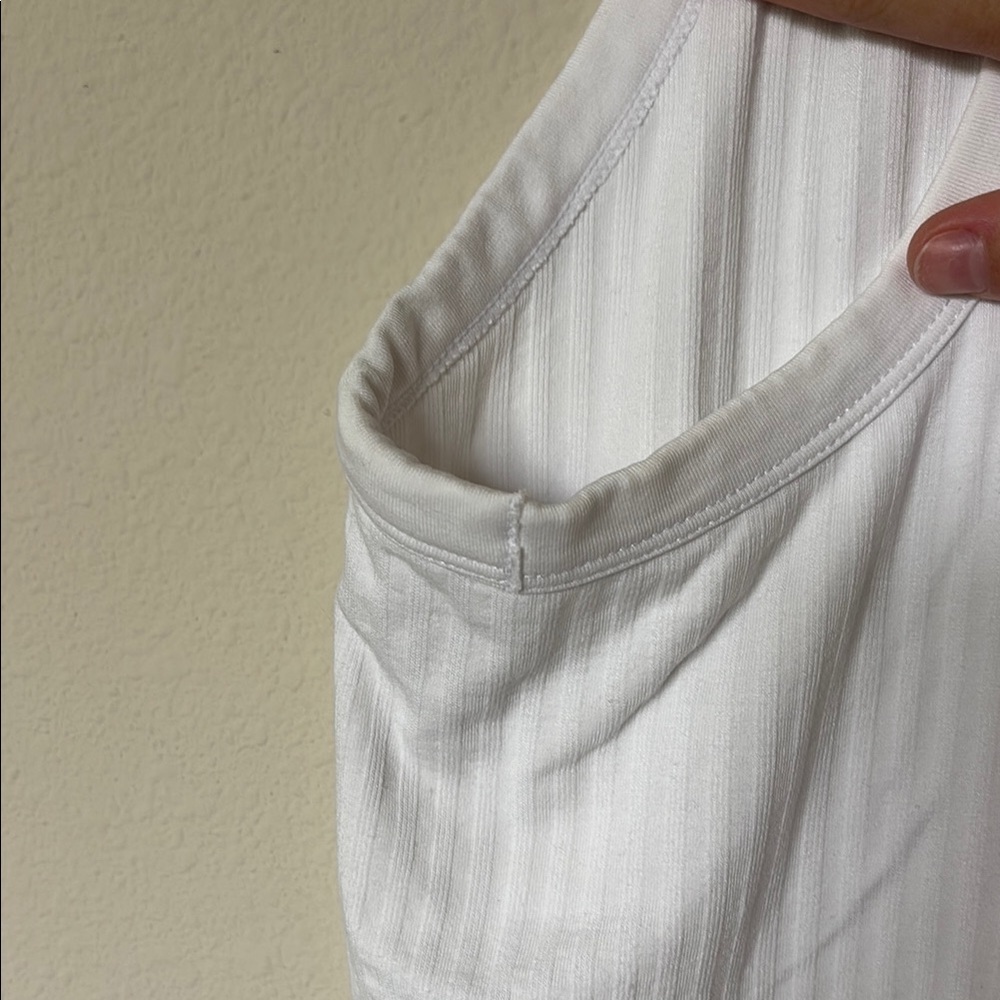 Fabletics White Ribbed Tank Top - Picture 7 of 8